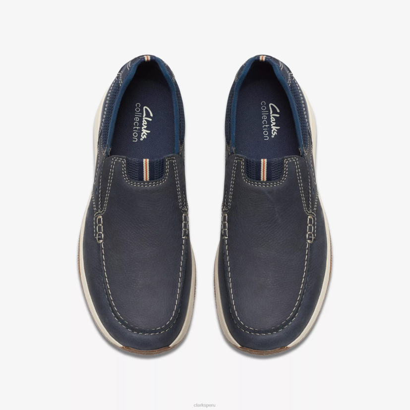 HZVP893 paso de vista de vela nubuck azul marino Clarks