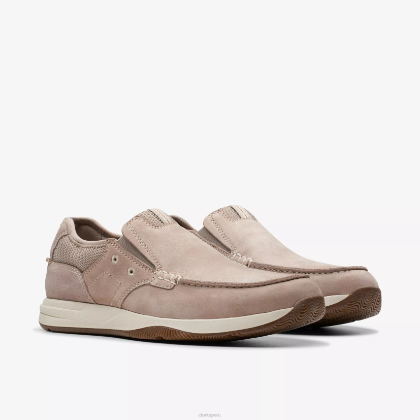 HZVP894 paso de vista de vela nubuck gris claro Clarks