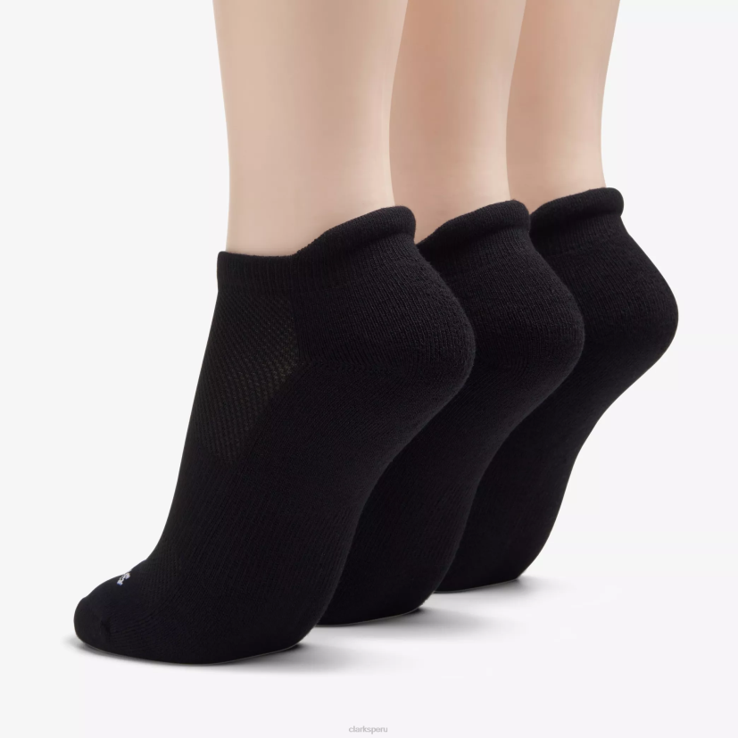 HZVP627 Paquete de 3 atléticos sólidos negro Clarks