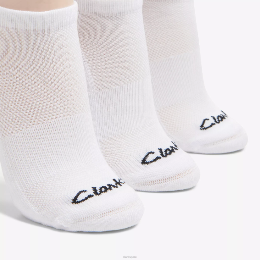 HZVP628 Paquete de 3 atléticos sólidos blanco Clarks