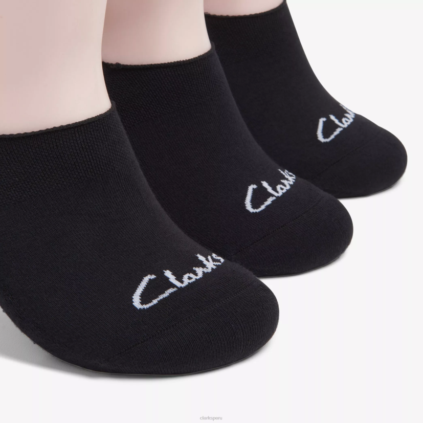 HZVP631 Paquete de 3 forros sólidos. negro Clarks