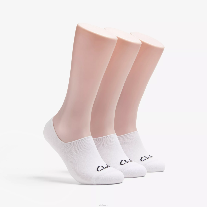 HZVP632 Paquete de 3 forros sólidos. blanco Clarks