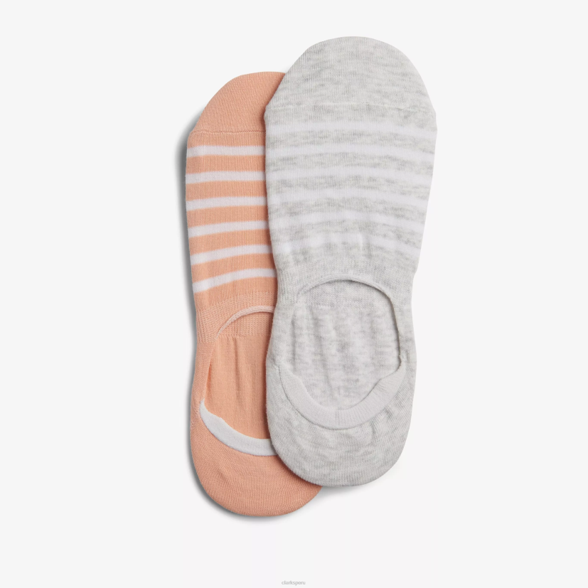 HZVP643 Paquete de 2 forros a rayas. gris claro Clarks
