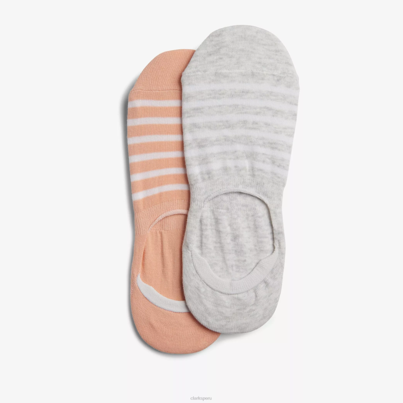 HZVP643 Paquete de 2 forros a rayas. gris claro Clarks