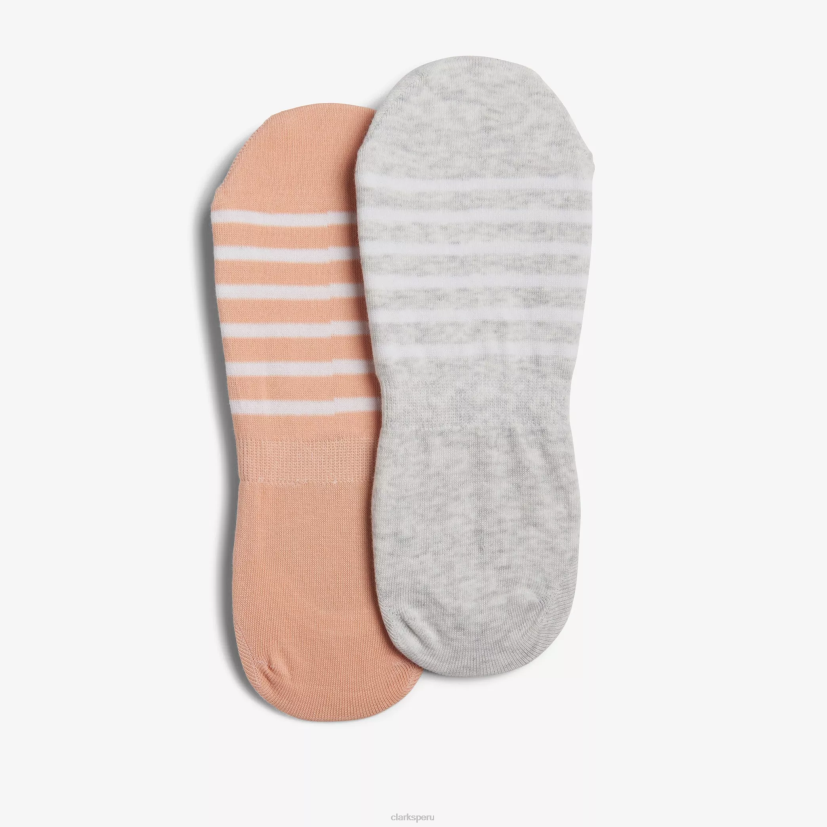 HZVP643 Paquete de 2 forros a rayas. gris claro Clarks