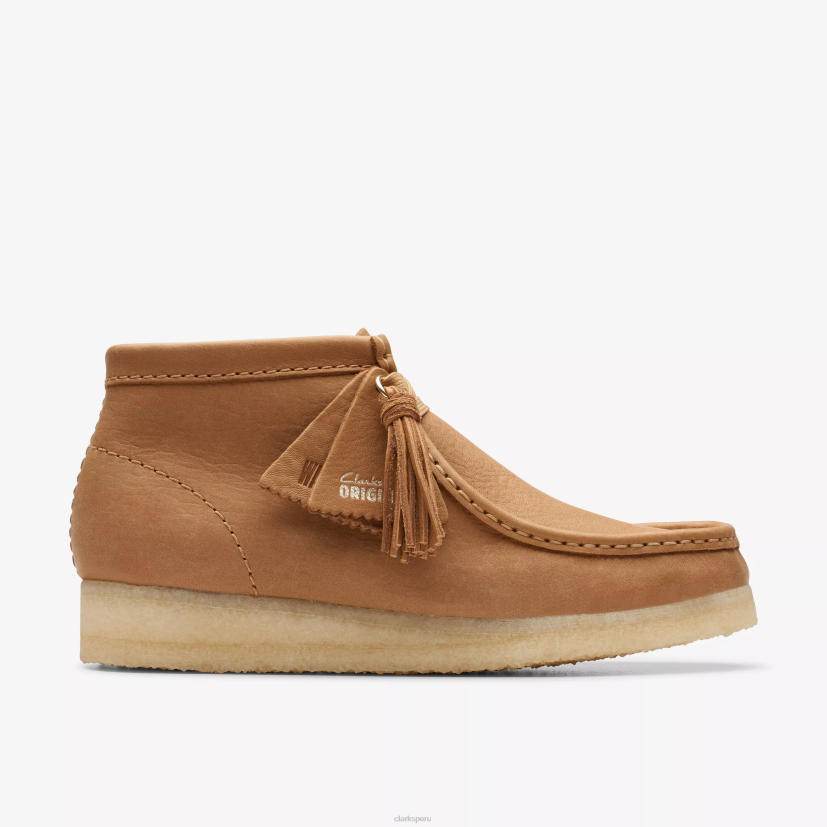 HZVP378 bota wallabee cuero bronceado medio Clarks