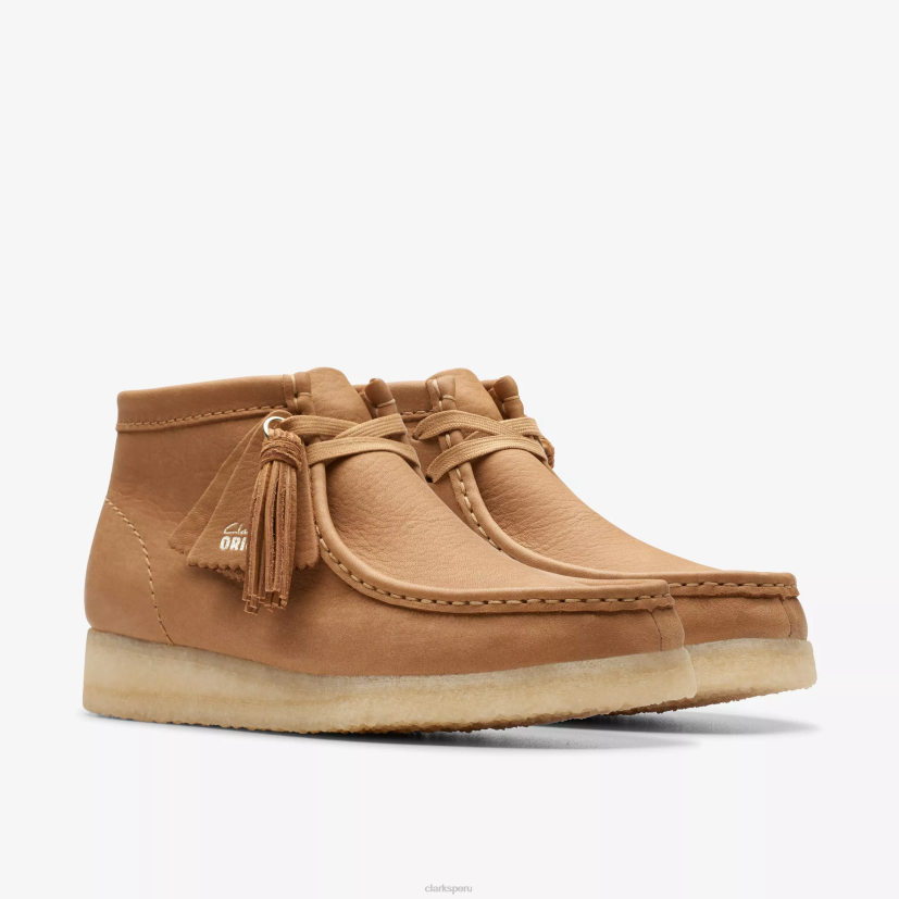 HZVP378 bota wallabee cuero bronceado medio Clarks