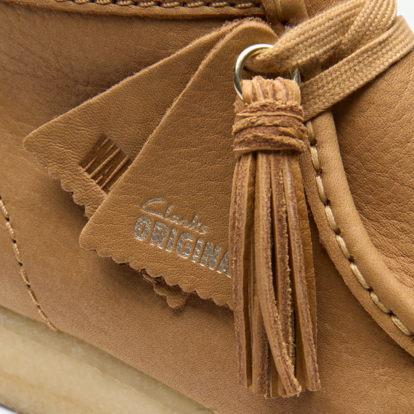 HZVP378 bota wallabee cuero bronceado medio Clarks