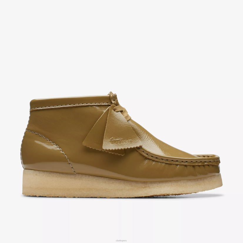 HZVP381 bota wallabee charol oliva oscuro Clarks