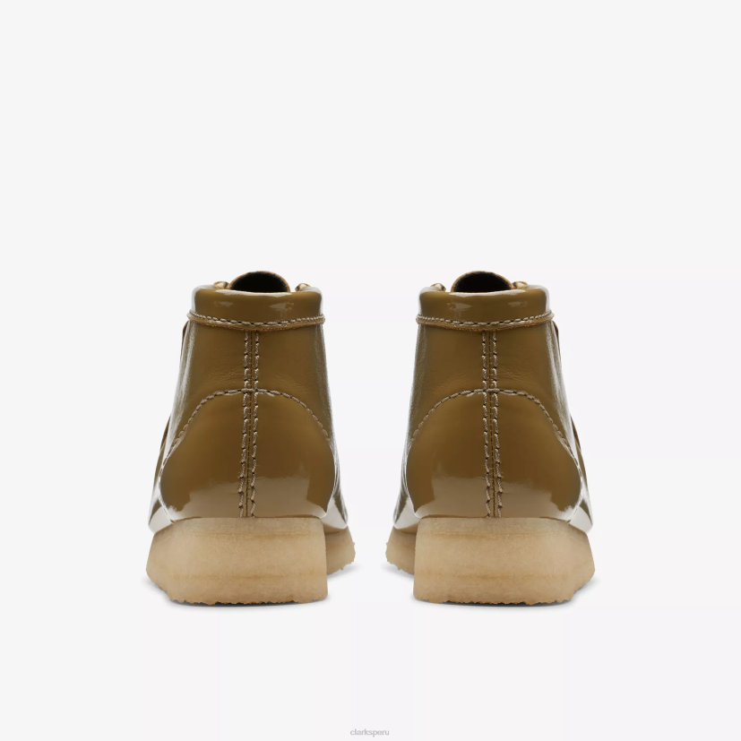HZVP381 bota wallabee charol oliva oscuro Clarks