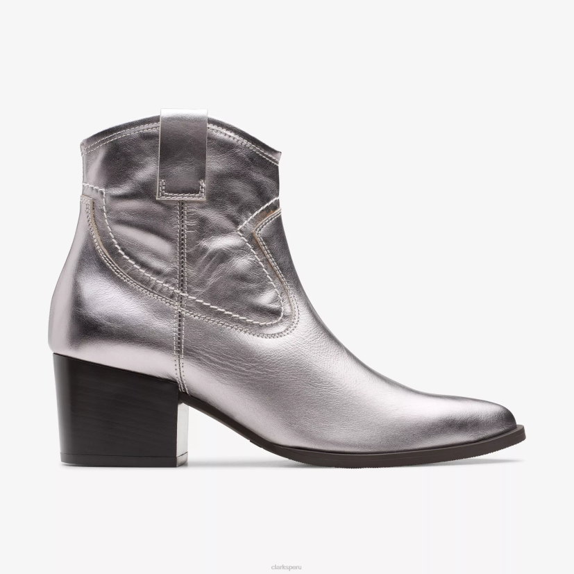 HZVP382 anciano rae cuero plateado Clarks