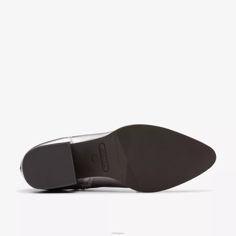 HZVP382 anciano rae cuero plateado Clarks