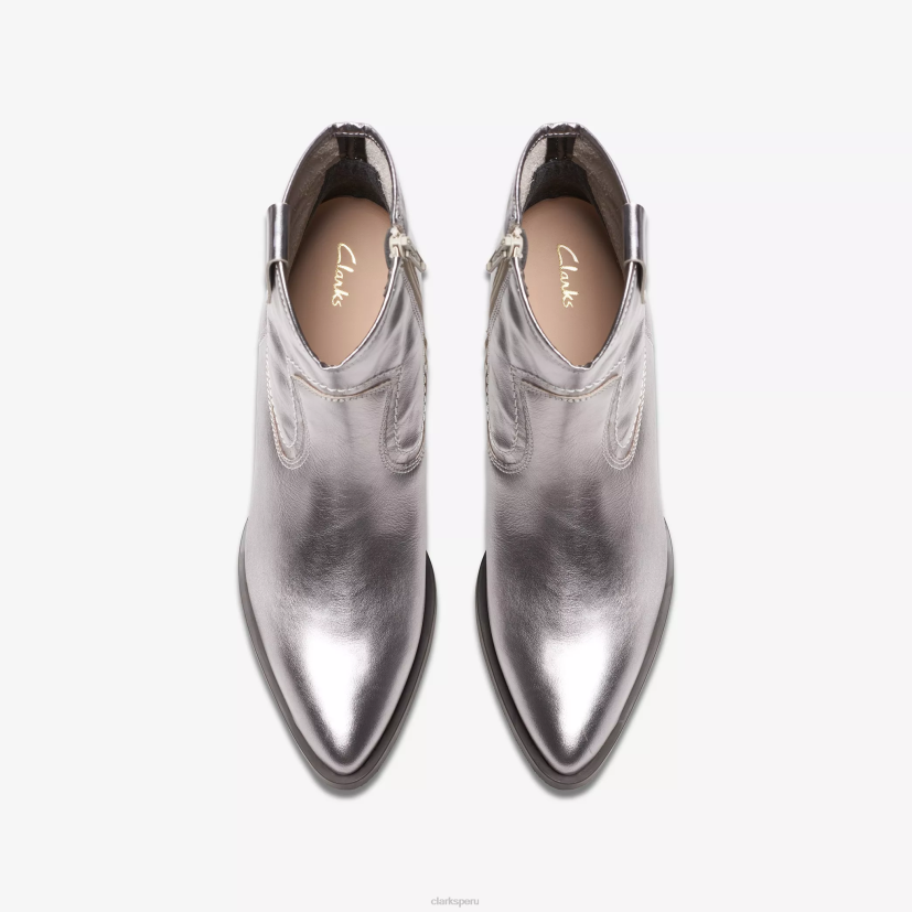HZVP382 anciano rae cuero plateado Clarks