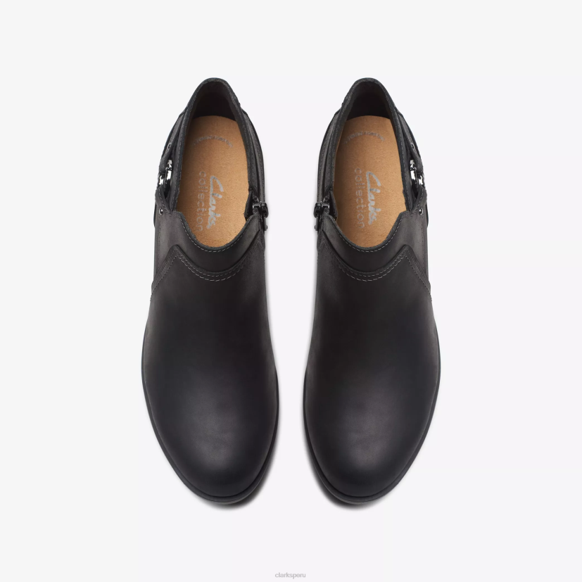 HZVP428 gracia charlten cuero negro aceitoso Clarks