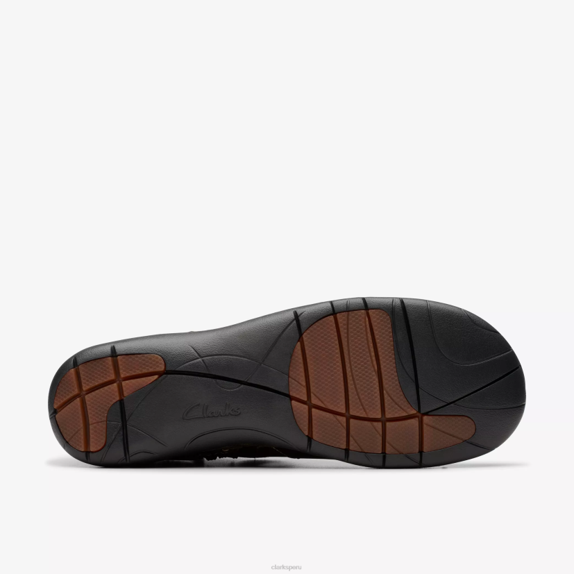 HZVP440 un bucle arriba cuero marrón oscuro Clarks