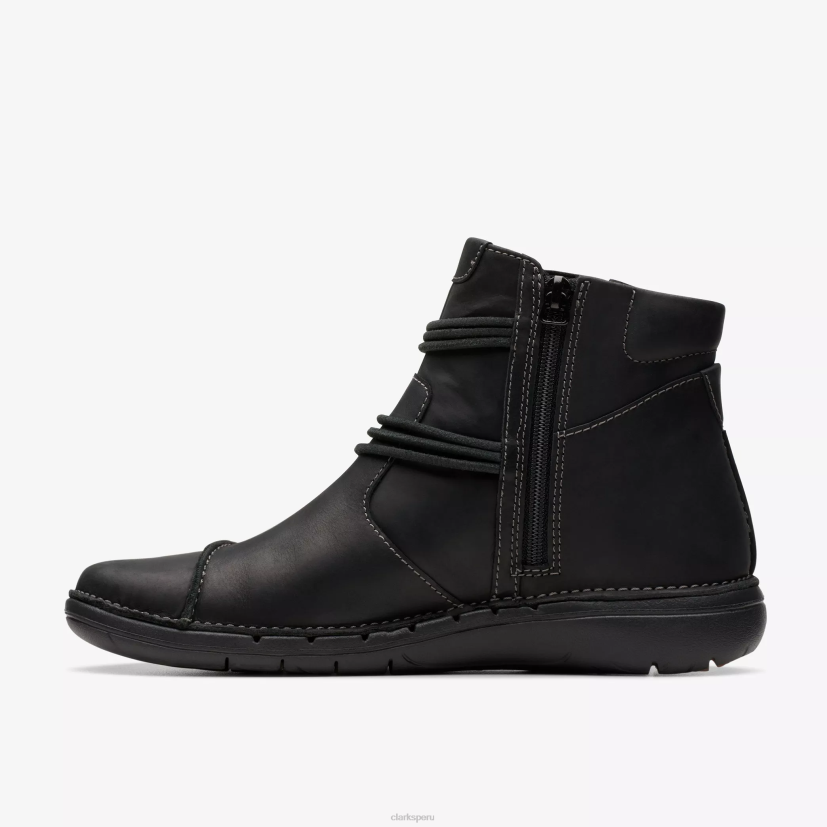 HZVP441 un bucle arriba cuero negro Clarks