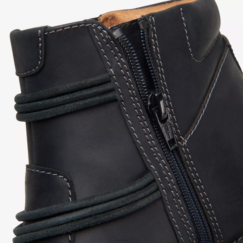 HZVP441 un bucle arriba cuero negro Clarks