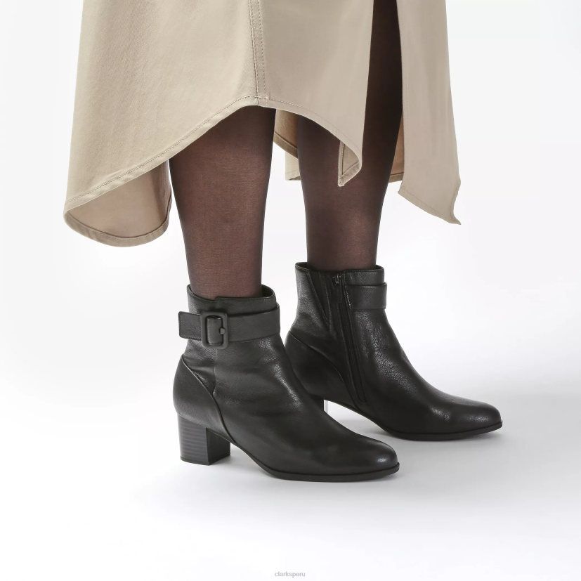 HZVP443 cremallera loken impermeable cuero negro Clarks