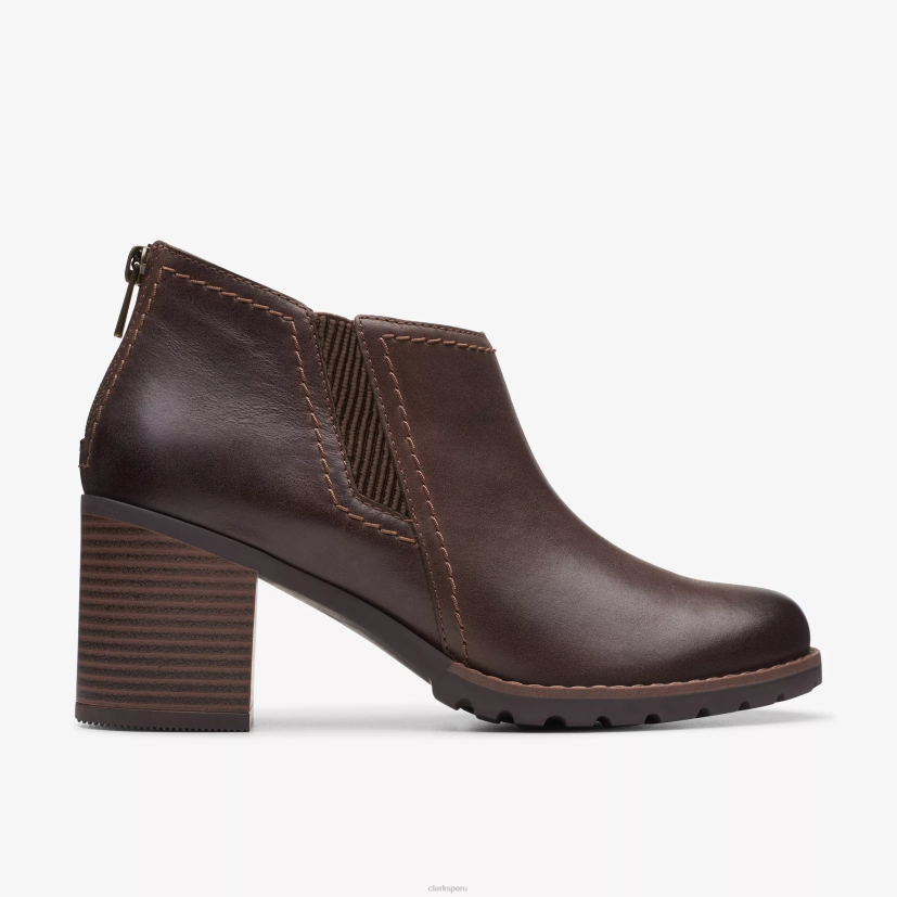 HZVP449 paso leda cuero marrón oscuro Clarks