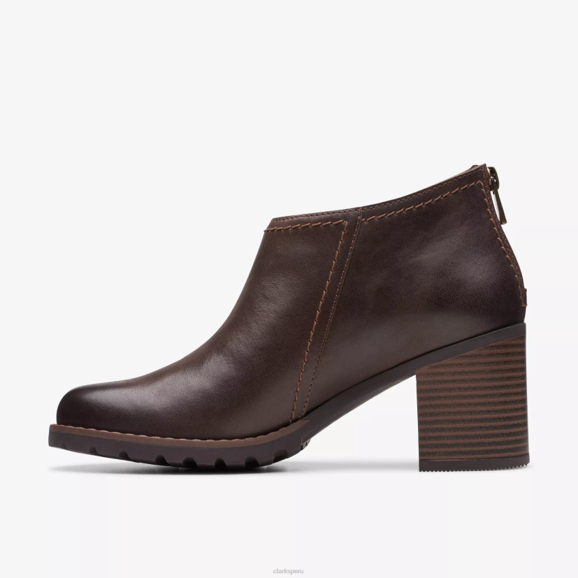HZVP449 paso leda cuero marrón oscuro Clarks