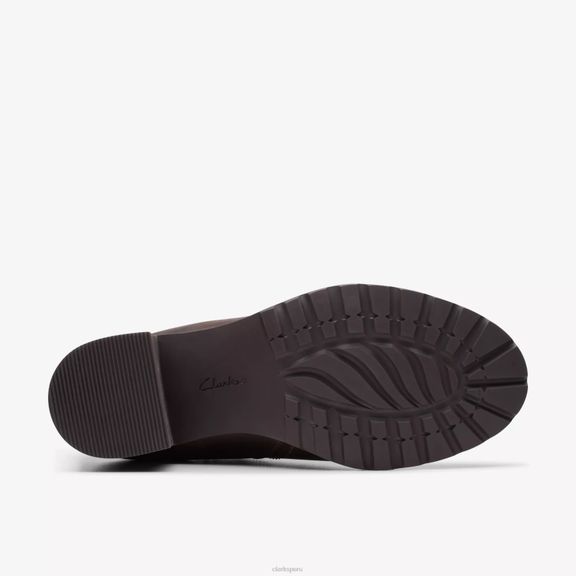 HZVP449 paso leda cuero marrón oscuro Clarks