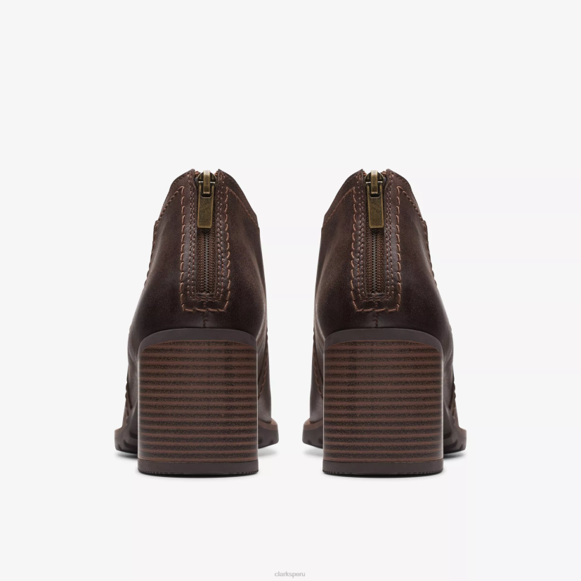 HZVP449 paso leda cuero marrón oscuro Clarks