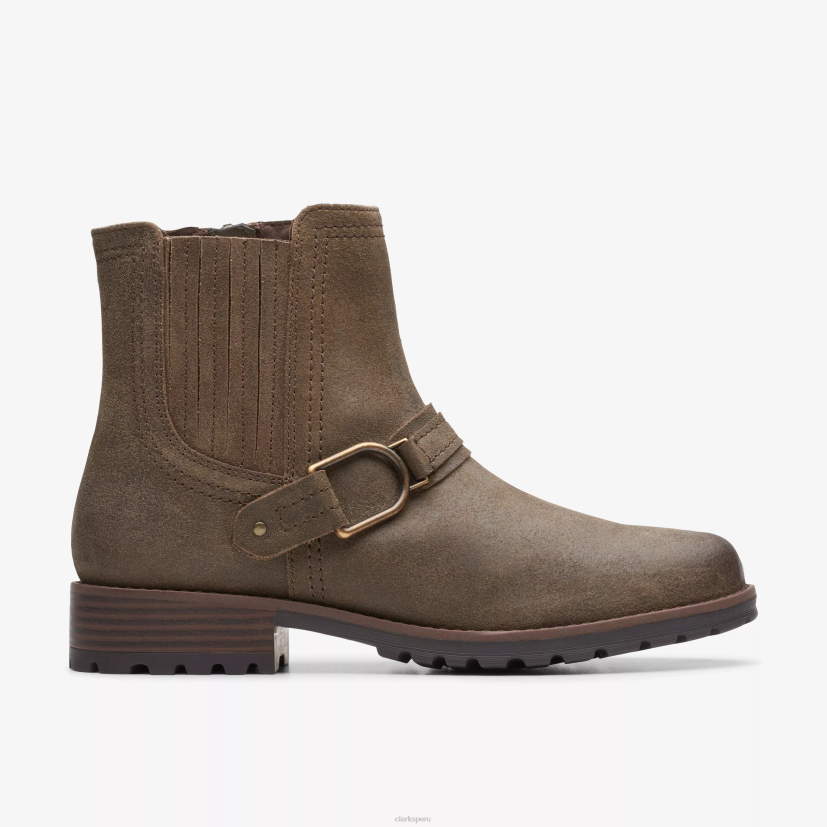 HZVP451 hebilla de aspra ante oliva oscuro Clarks