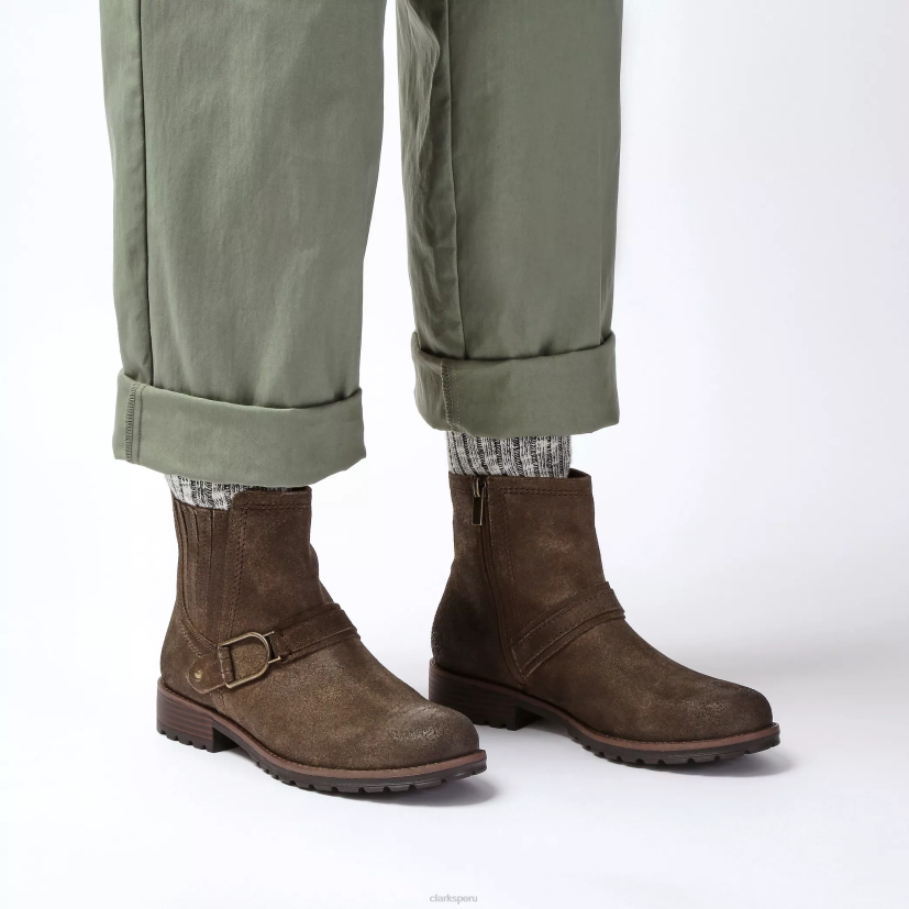 HZVP451 hebilla de aspra ante oliva oscuro Clarks