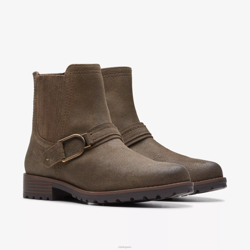 HZVP451 hebilla de aspra ante oliva oscuro Clarks