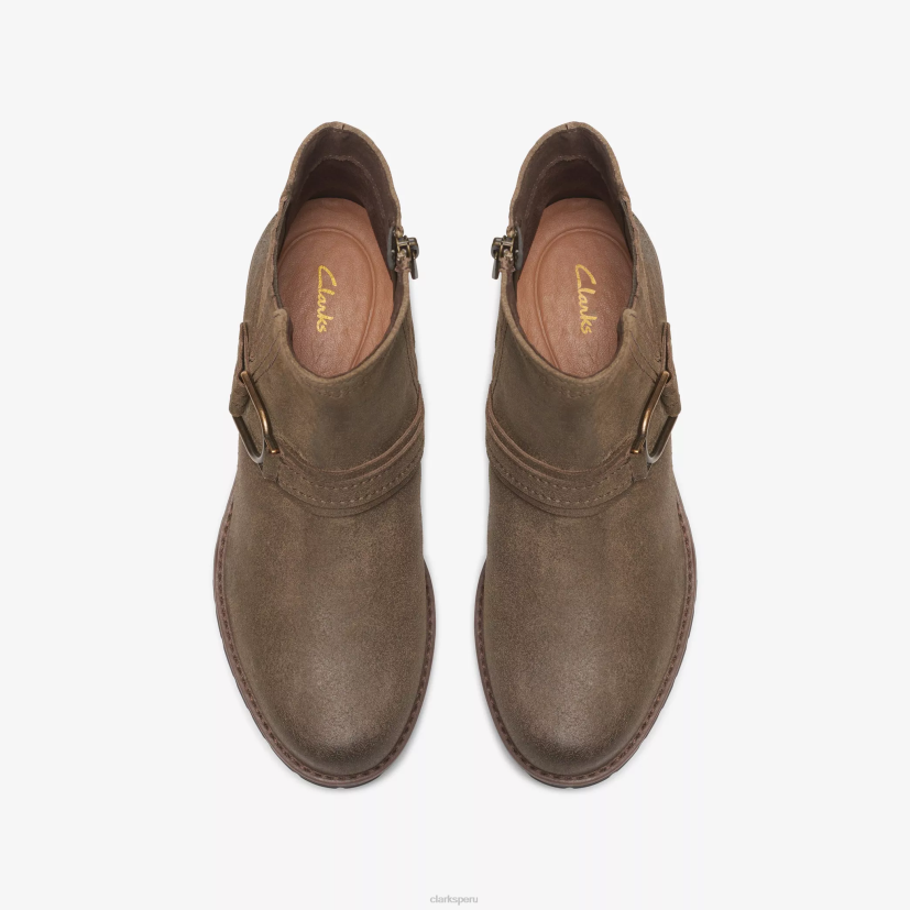 HZVP451 hebilla de aspra ante oliva oscuro Clarks