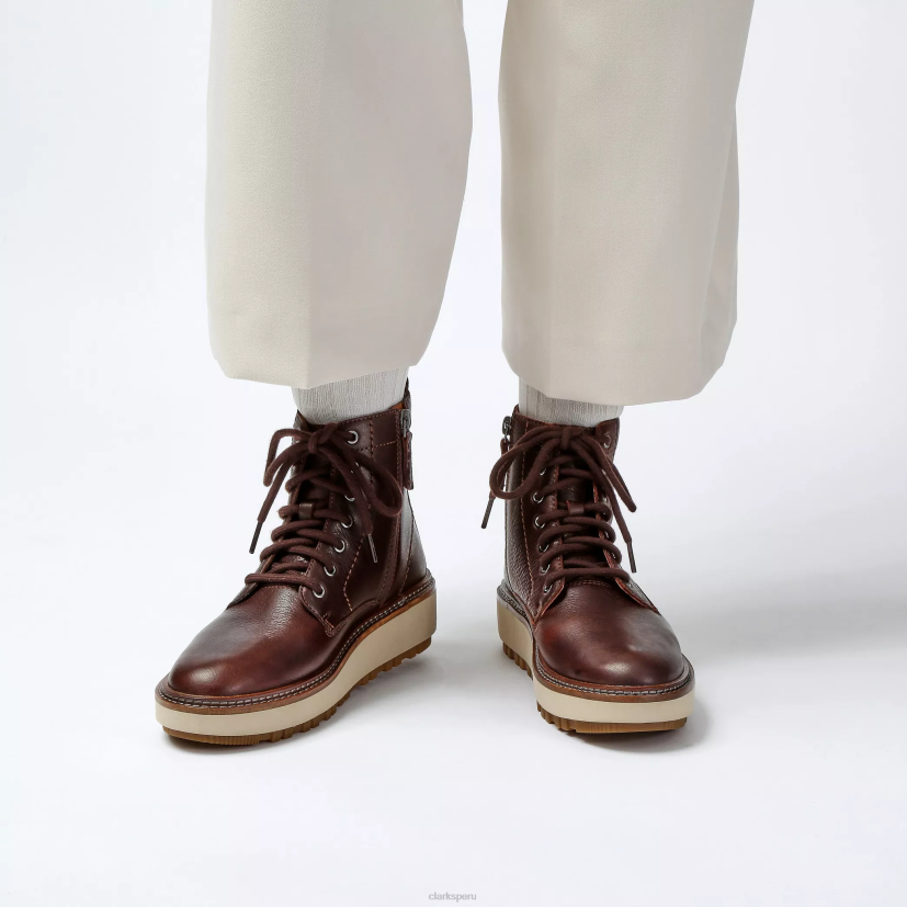 HZVP457 encaje oriana cuero marrón oscuro Clarks