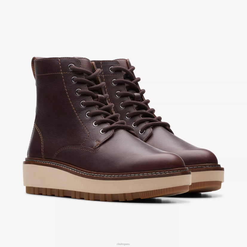 HZVP457 encaje oriana cuero marrón oscuro Clarks