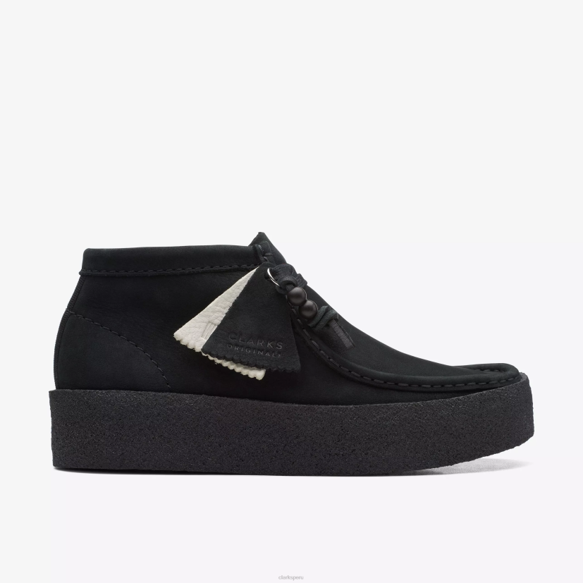 HZVP487 bota de copa wallabee nubuck negro Clarks