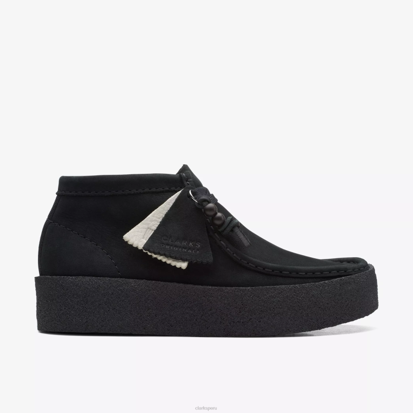 HZVP487 bota de copa wallabee nubuck negro Clarks