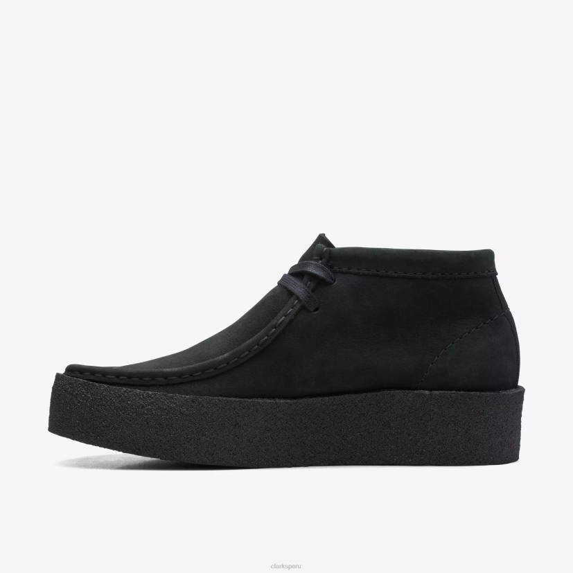 HZVP487 bota de copa wallabee nubuck negro Clarks