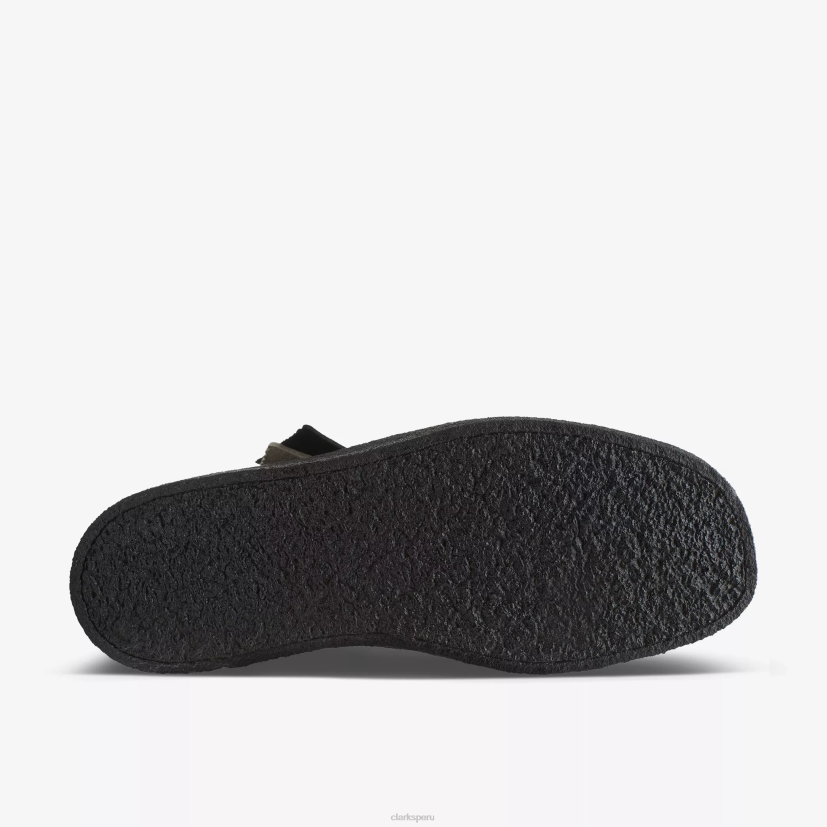 HZVP487 bota de copa wallabee nubuck negro Clarks
