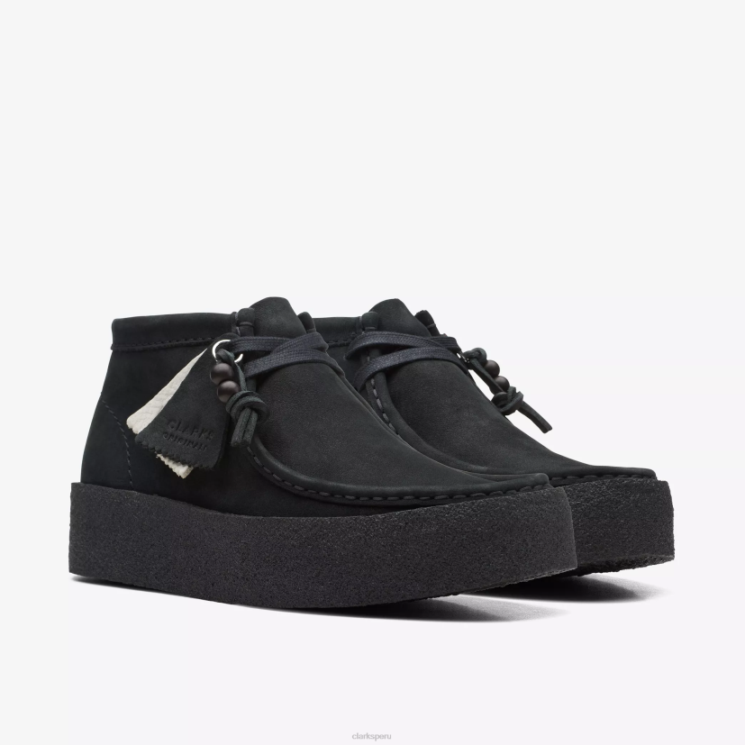 HZVP487 bota de copa wallabee nubuck negro Clarks