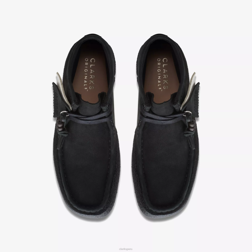 HZVP487 bota de copa wallabee nubuck negro Clarks