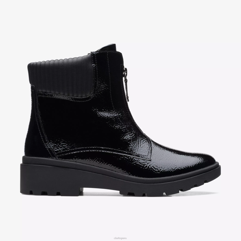 HZVP490 cremallera calla charol arrugado negro Clarks