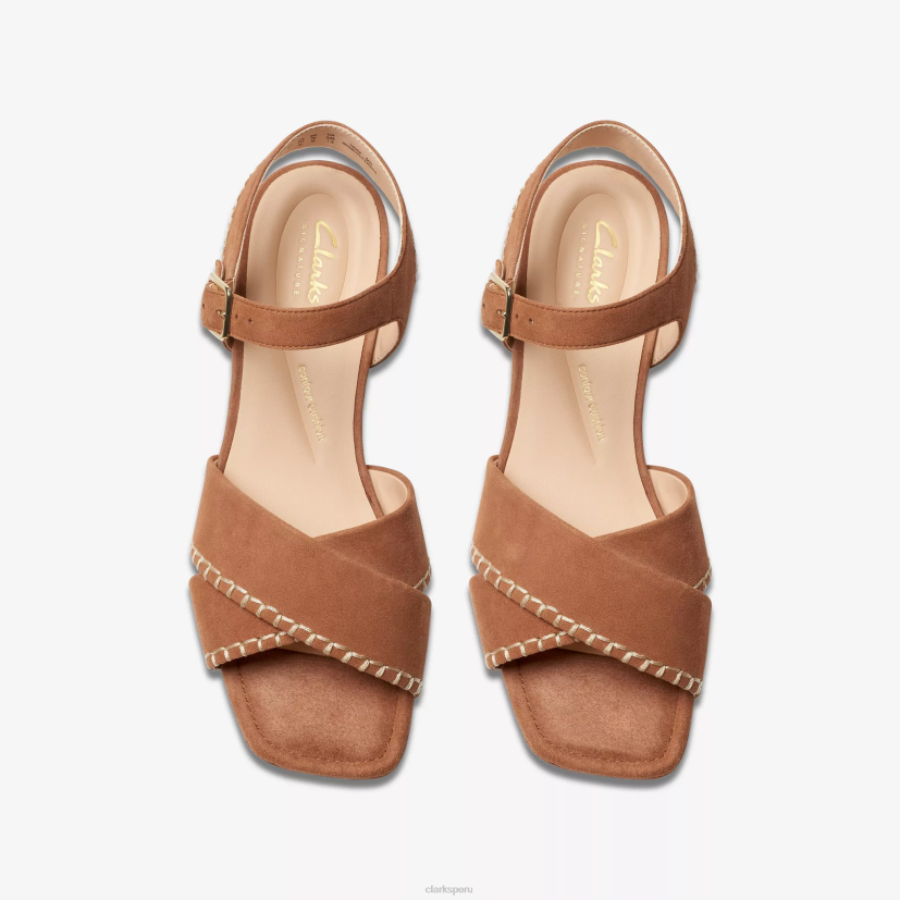 HZVP117 serina35 cruz gamuza color canela Clarks