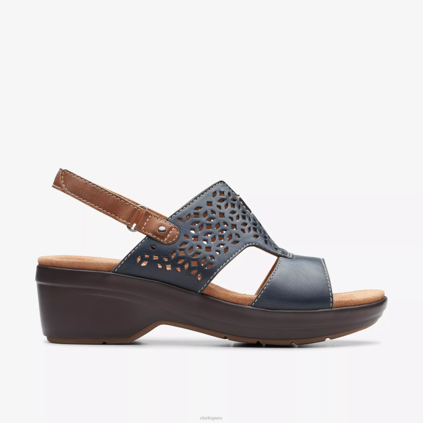 HZVP34 sol de tuleá cuero azul marino Clarks