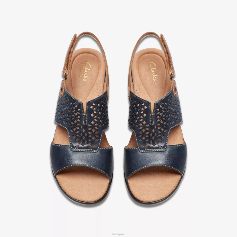 HZVP34 sol de tuleá cuero azul marino Clarks