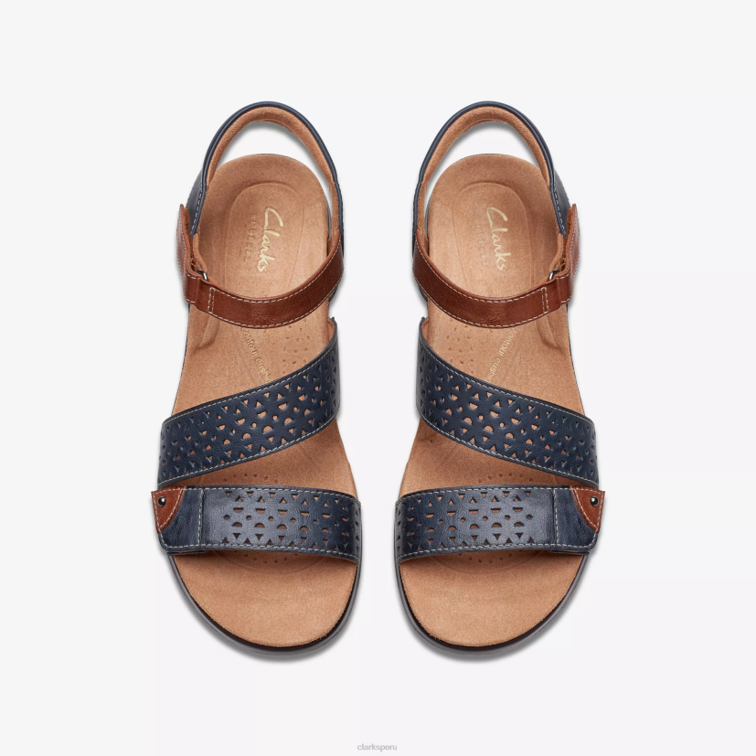HZVP43 manera kitty cuero azul marino Clarks