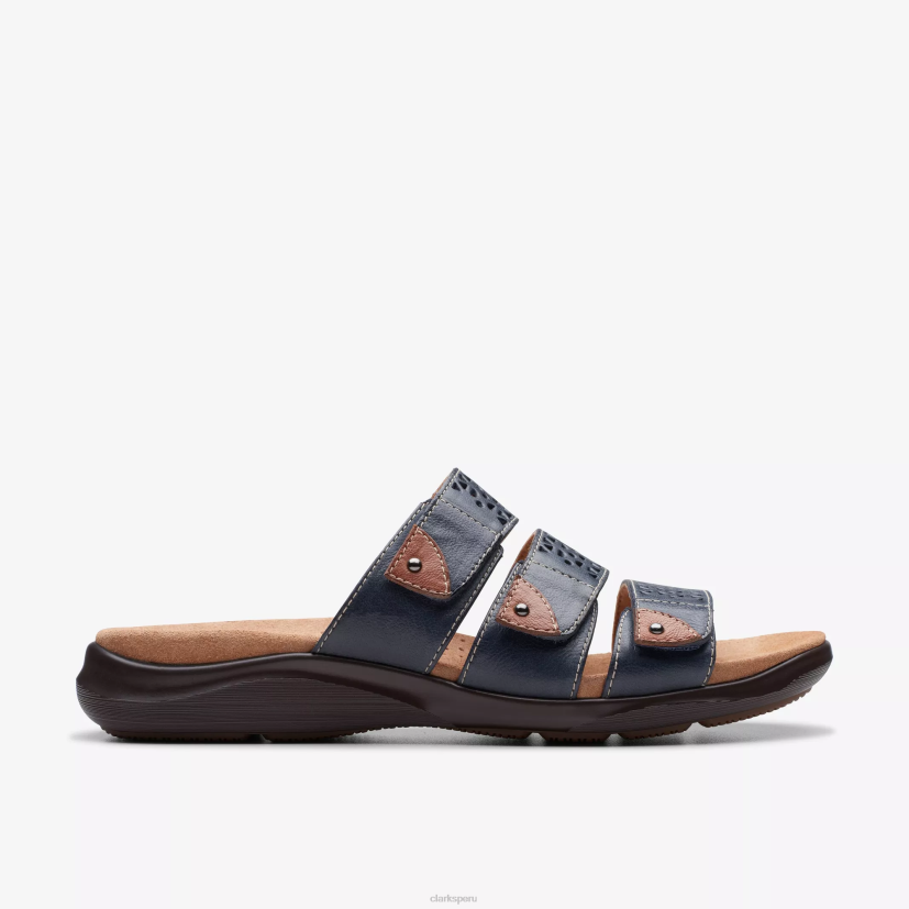 HZVP47 paseo gatito cuero azul marino Clarks
