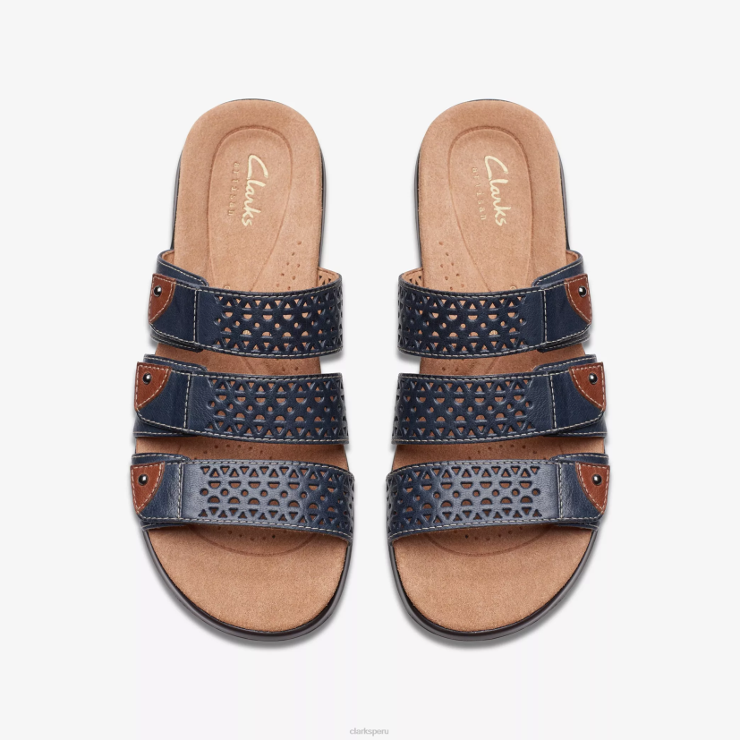HZVP47 paseo gatito cuero azul marino Clarks