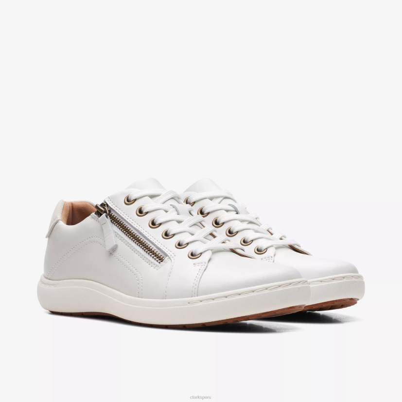 HZVP324 encaje nalle cuero blanco Clarks