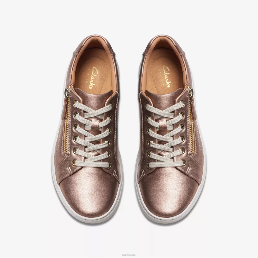 HZVP327 encaje nalle cuero de oro rosa Clarks