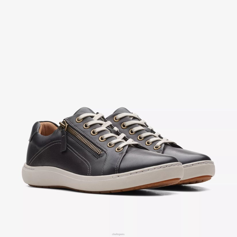 HZVP328 encaje nalle cuero negro Clarks