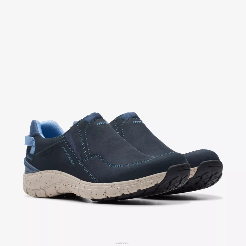 HZVP341 meseta de olas nubuck azul marino Clarks
