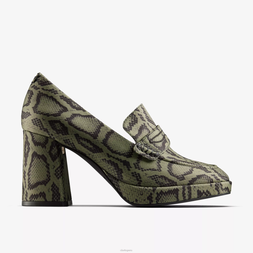 HZVP218 mocasines martine rose mujer 2 textil verde Clarks